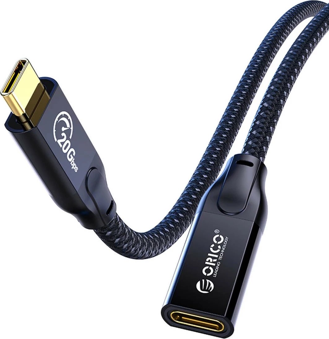 Kabëll zgjatues USB-C Orico 3.2, 20Gbps, 4K, 100W, 1m, zi