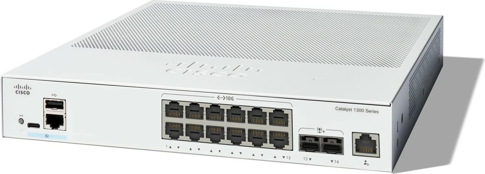 Switch Cisco Catalyst C1300-12XT-2X, 12x 10G, Managed, Rack mounting, i bardhë