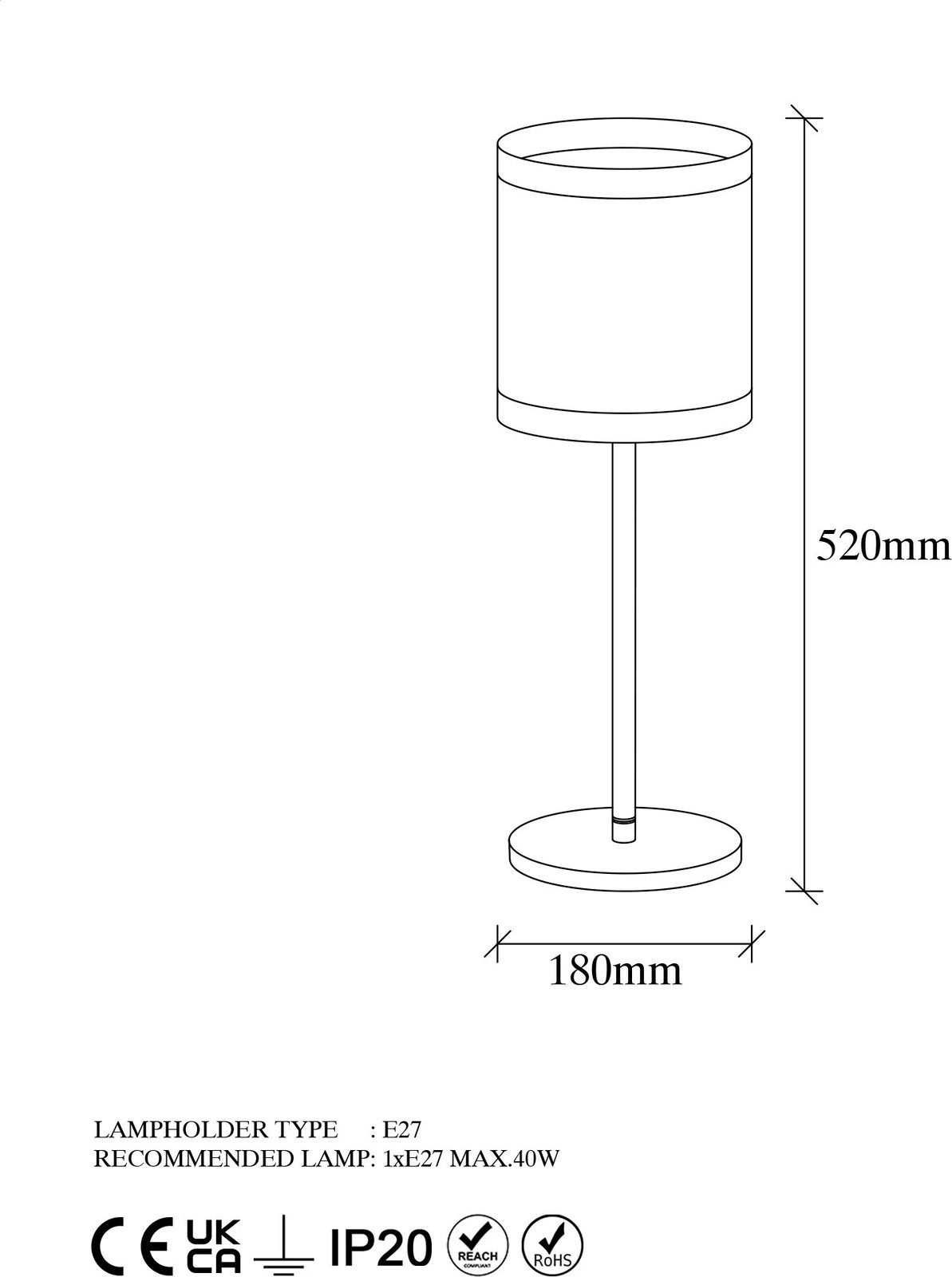 Llambë tavoline Opviq, Way - 11611-US, ngjyrë vintage