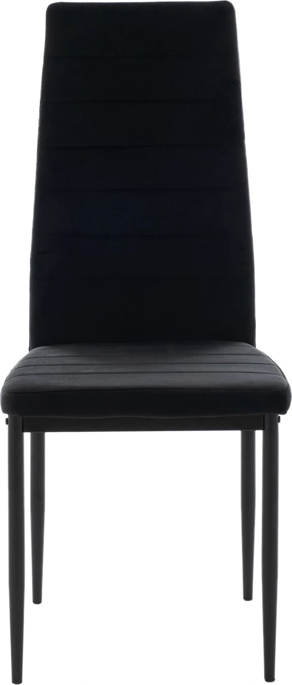 Karrige metalike, FH0037.34, kadife e zezë, me kornizë metalike, set prej 4 copash