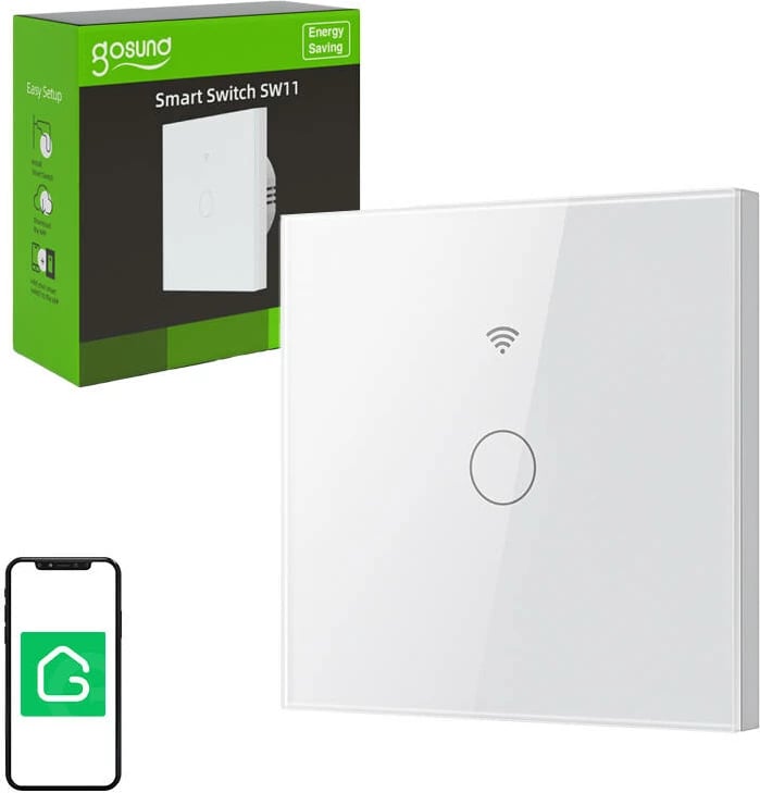 Switch smart Gosund SLS1 me prekje, WiFi, një kanal, i bardhë