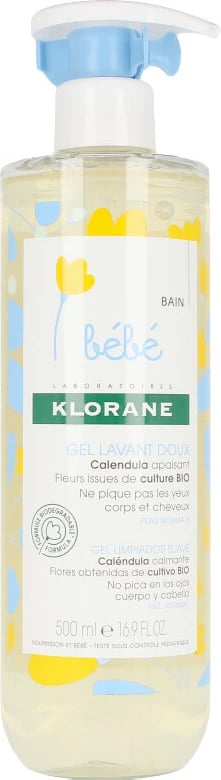Gel larës i butë për bebe Klorane Calendula 500ml