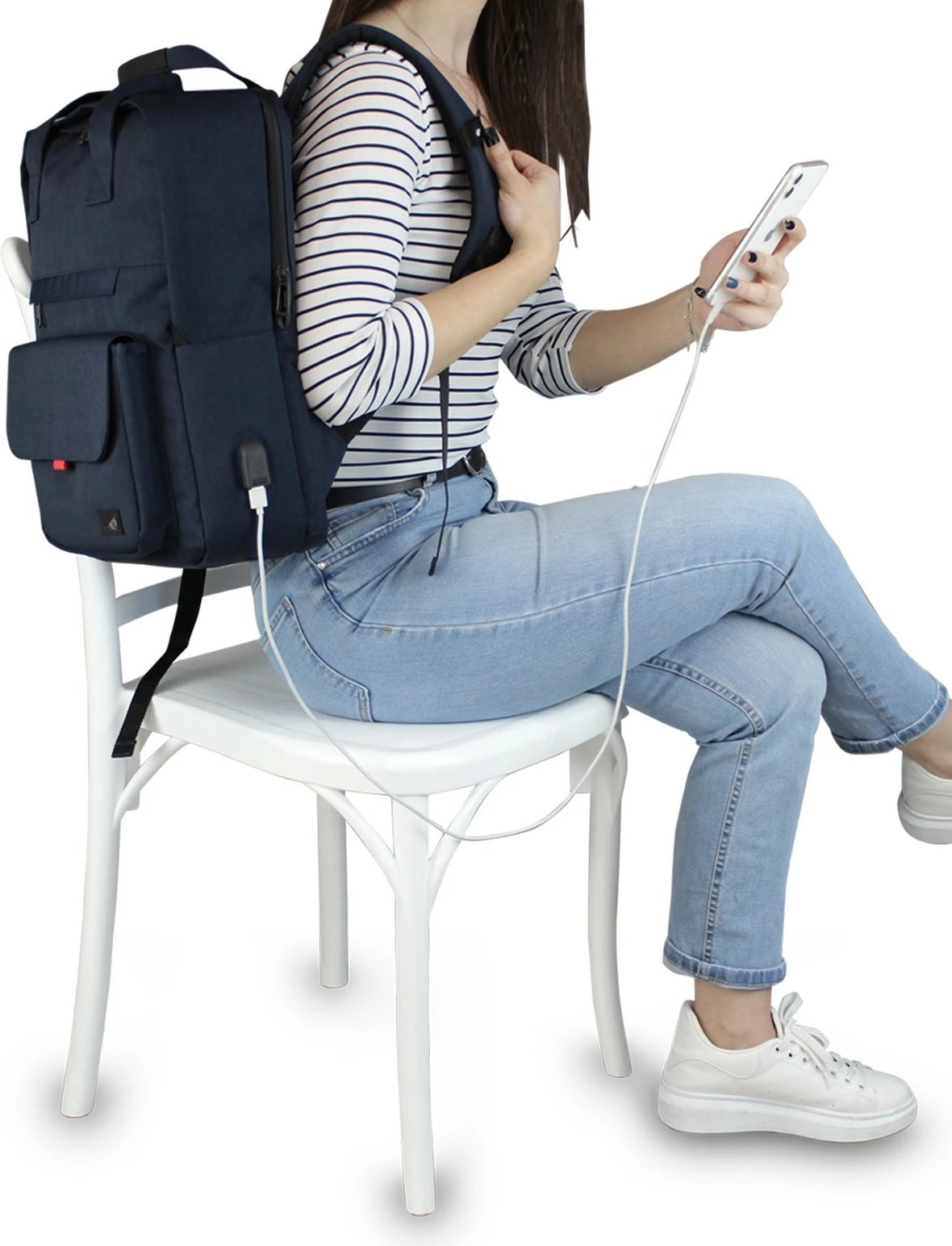 Çantë laptopi Zoozie Bags, ngjyrë e kaltër e errët, 2218
