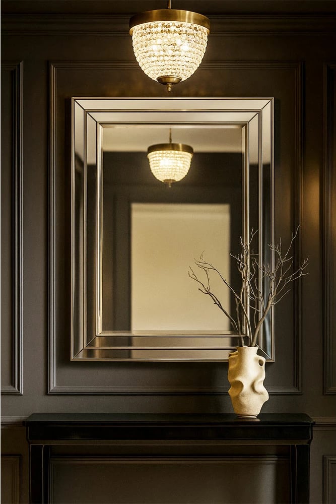 Pasqyrë Livello, ngjyrë shampanjë, 80x110