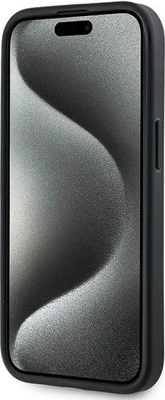 Mbështjellës Karl Lagerfeld Diagonal Quilted Script për iPhone 15 Plus / 14 Plus, e zezë