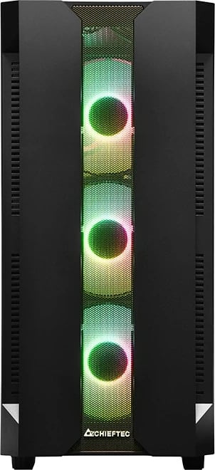 Kasë Chieftec Hunter GS-01B-OP, midi tower, xham i temperuar, RGB, e zezë Kasë Chieftec Hunter GS-01B-OP, midi tower, xham i temperuar, RGB, e zezë