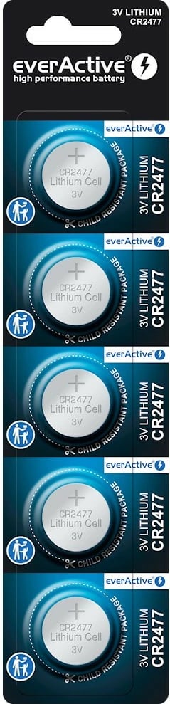 Bateri litium everActive CR2477, 800 mAh, set prej 5 copë