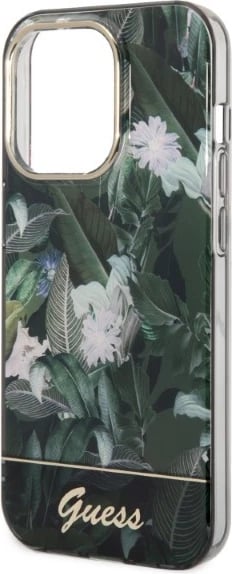 Mbështjellës Guess Jungle Collection për iPhone 14 Pro Max, Gjelbër
