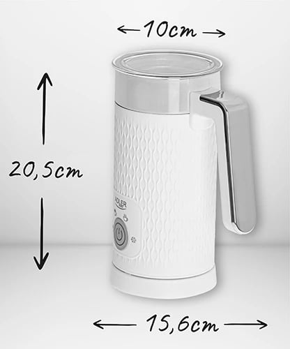 Shkumues qumështi Adler AD 4494 500W 300 ml 4 funksione ngrohje dhe shkumëzim, i bardhë