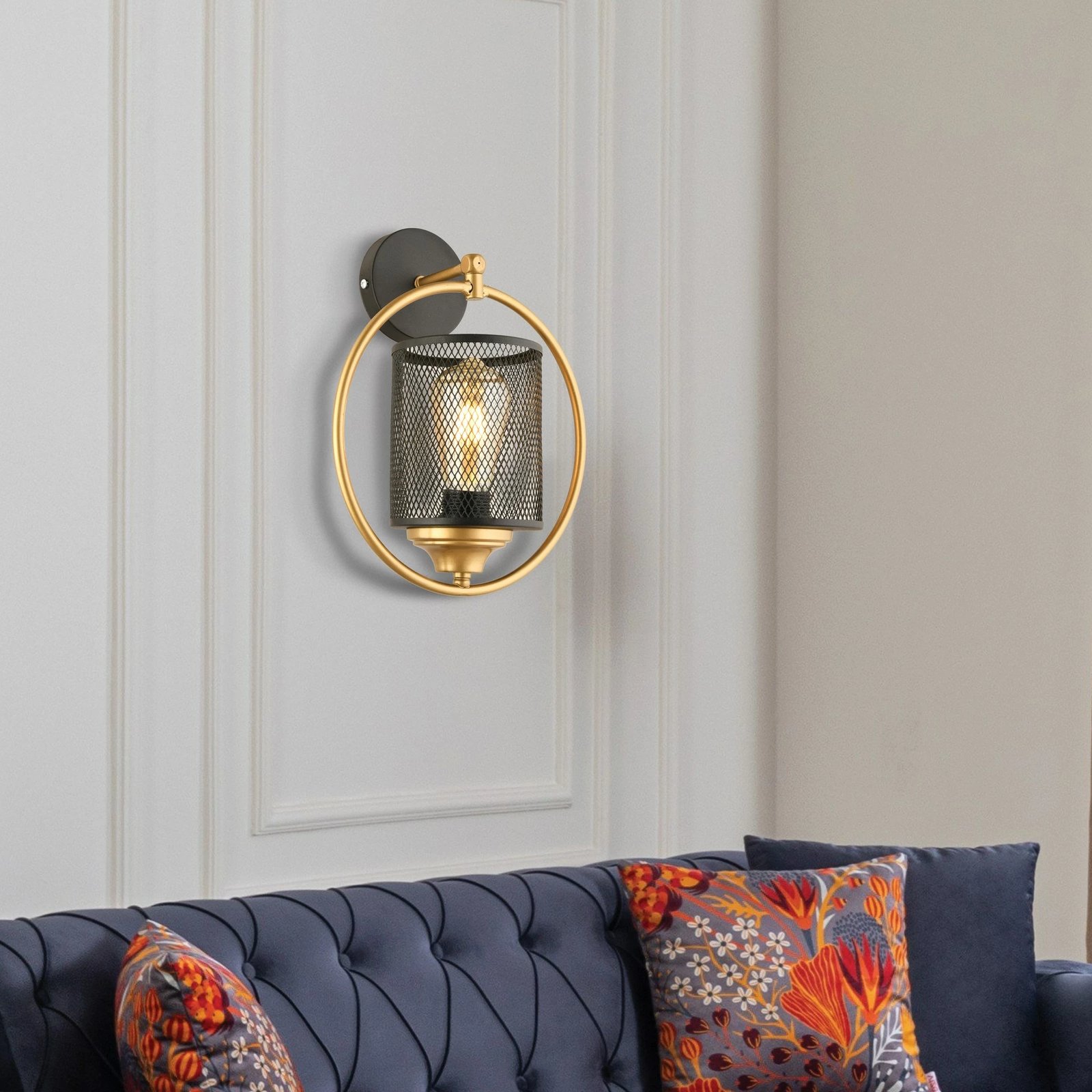 Llambë muri Opviq, AP-34, trup metalik, ngjyrë e zezë