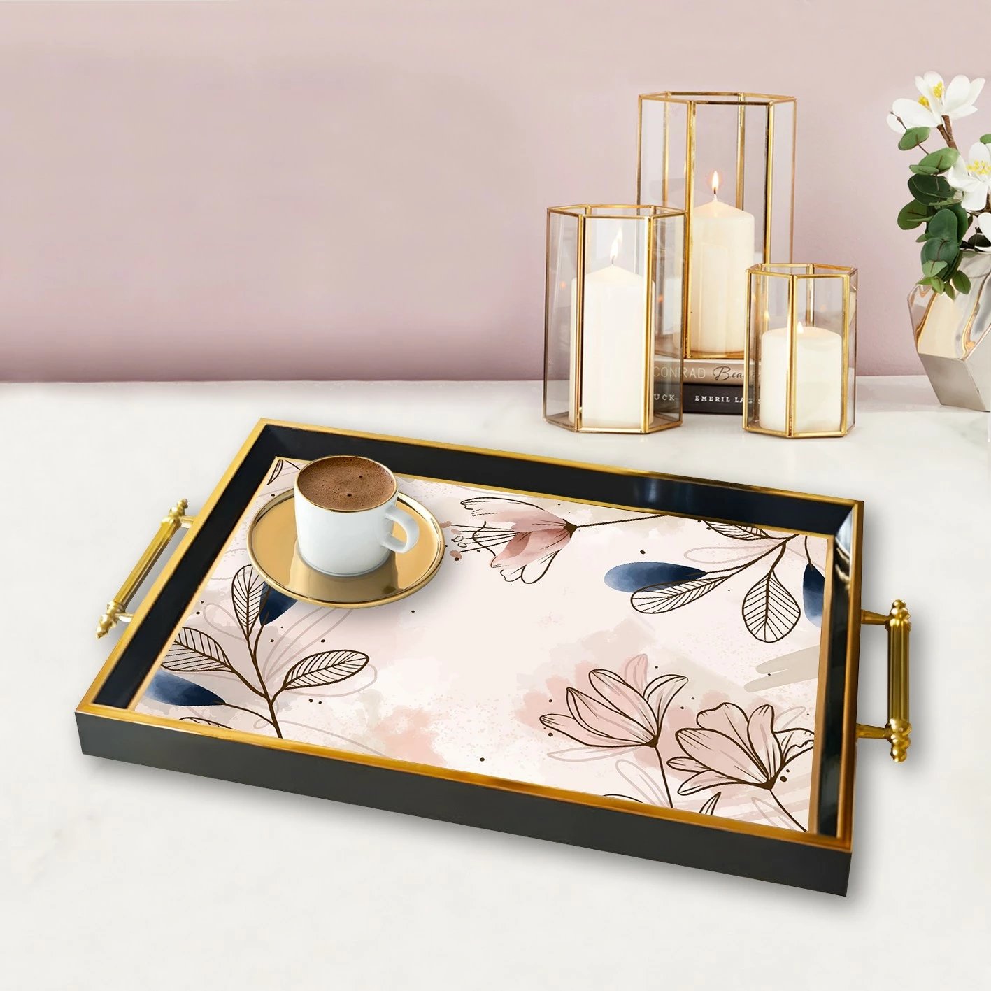 Tabaka qelqi me dizajn lulesh, shumëngjyrëshe, Aberto Design, TPA9797