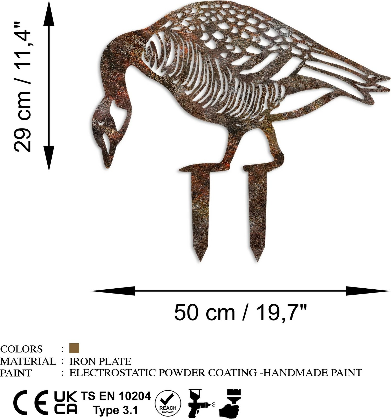 Objekt dekorativ për kopsht, dizajn Aberto, patë, shumëngjyrëshe, 44x50cm