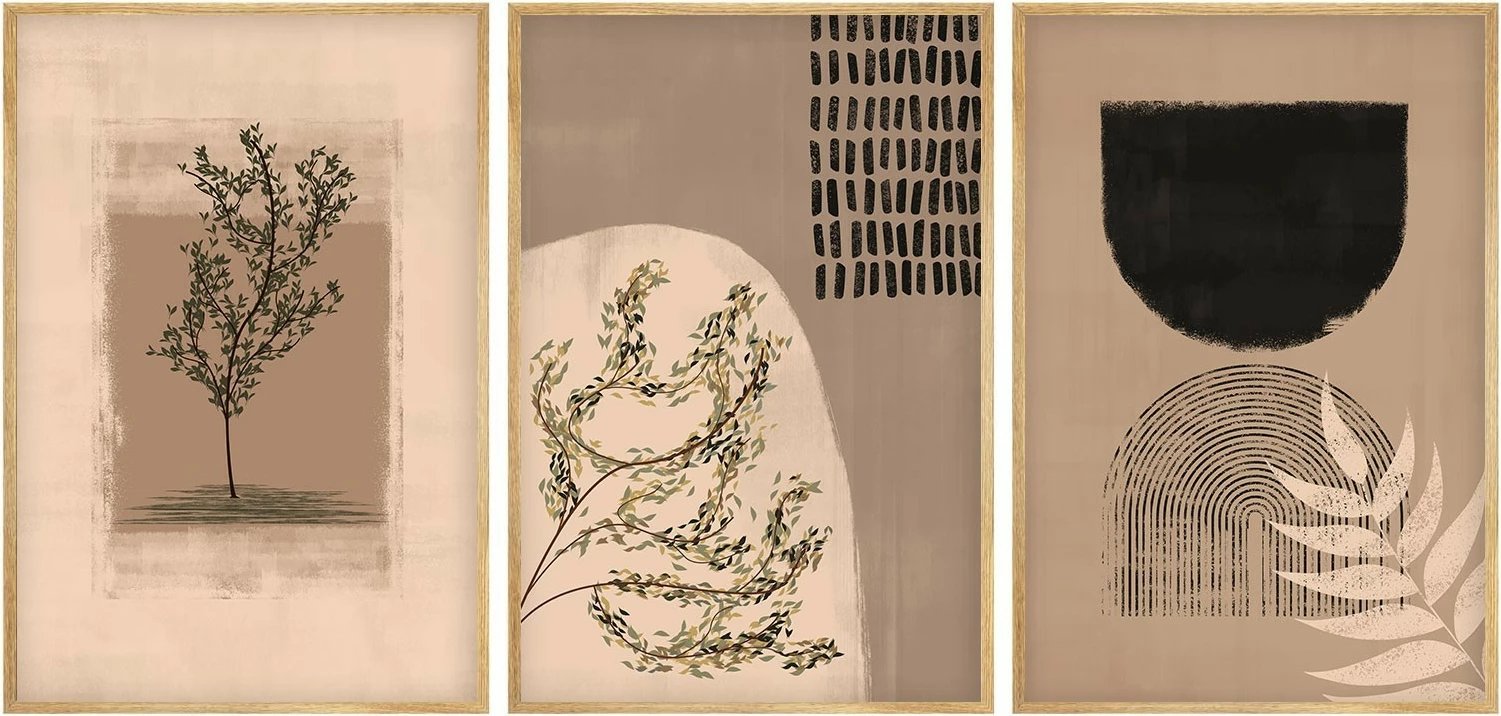 Pikturë dekorative me kornizë, MDF, 3 copë, Wallity, Huhu260, 50x70cm