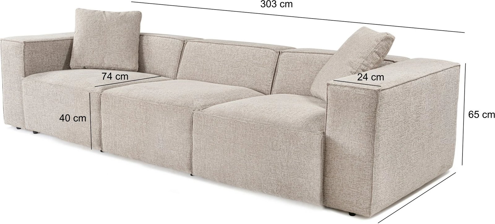 Divan treshe Lora, ngjyrë moka