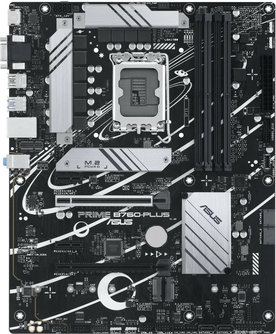 Pllakë amë Asus PRIME B760-PLUS, ATX, LGA1700, DDR5, e zezë