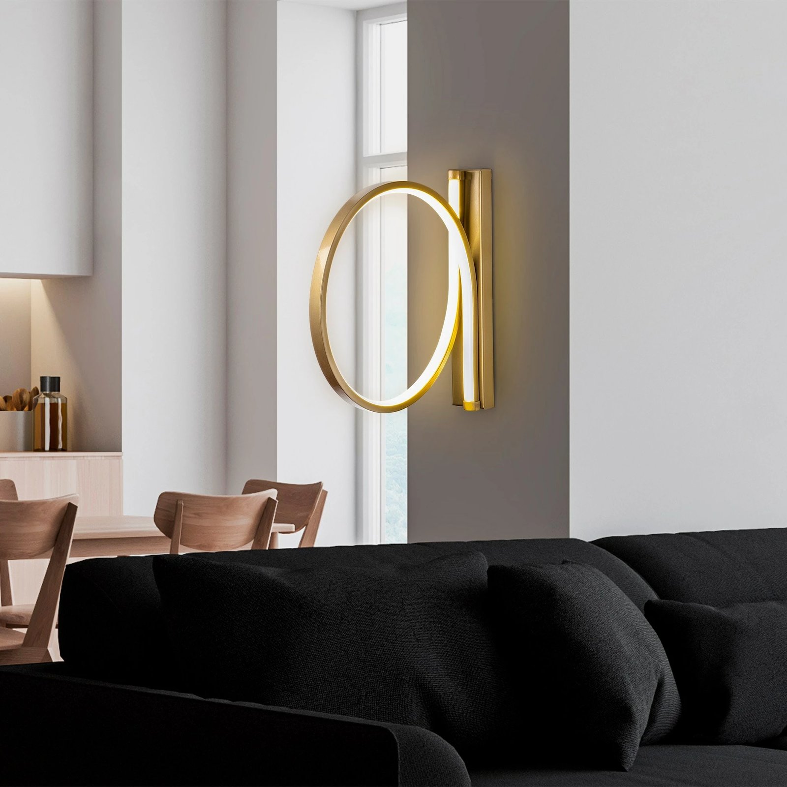 Llambë muri Opviq, Halka, ngjyrë ari, 30x50cm