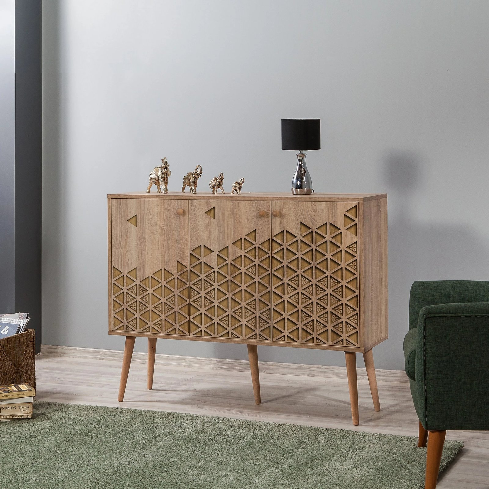 Konsolë Hanah Home, Mega, 120, ngjyrë lisi Sonoma