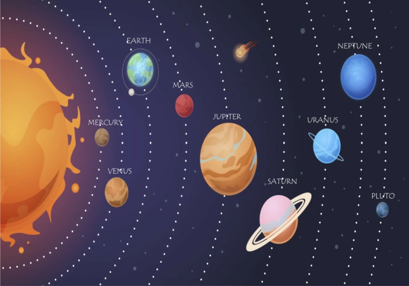 Qilim me dizajn planetësh, shumëngjyrësh, 160x230cm, CT-3152