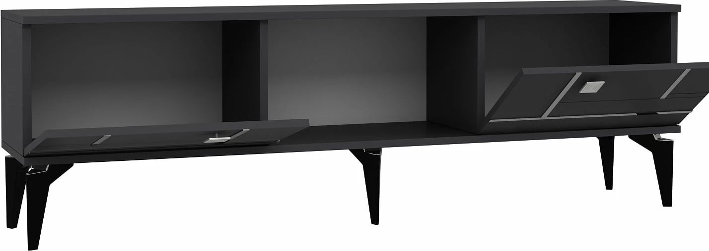 Komodë TV Skye Decor, ngjyrë antracit dhe argjend