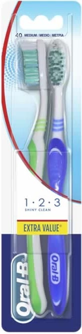 Furçë dhëmbësh Oral-B Shiny Clean medium 2 copë