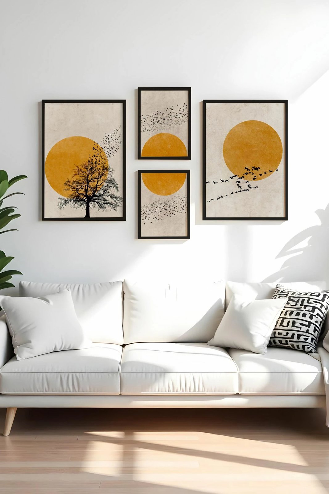 Pikturë dekorative me kornizë MDF (4 copë), Wallity, Huhu455-S