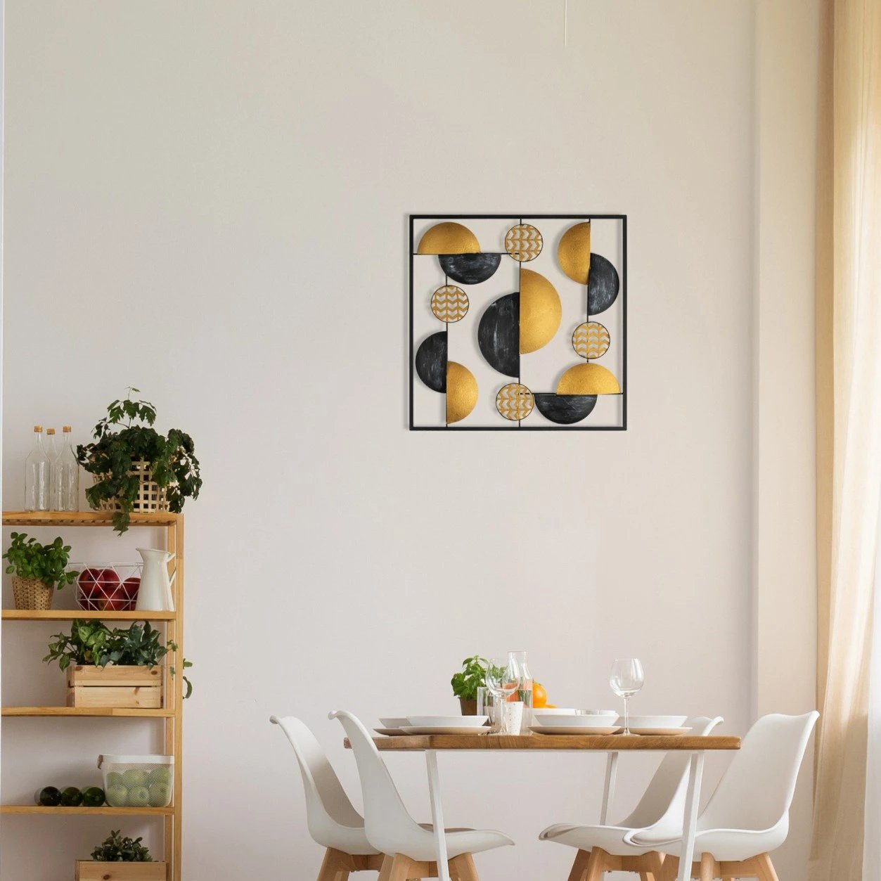 Aksesor dekorativ metalik Wallity Aurora, shumëngjyrësh, 55x5x55cm