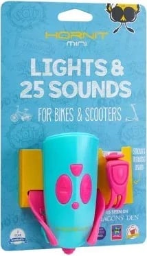 Hornit Mini Pink- TurQ bicycle horn light 5353PITQ