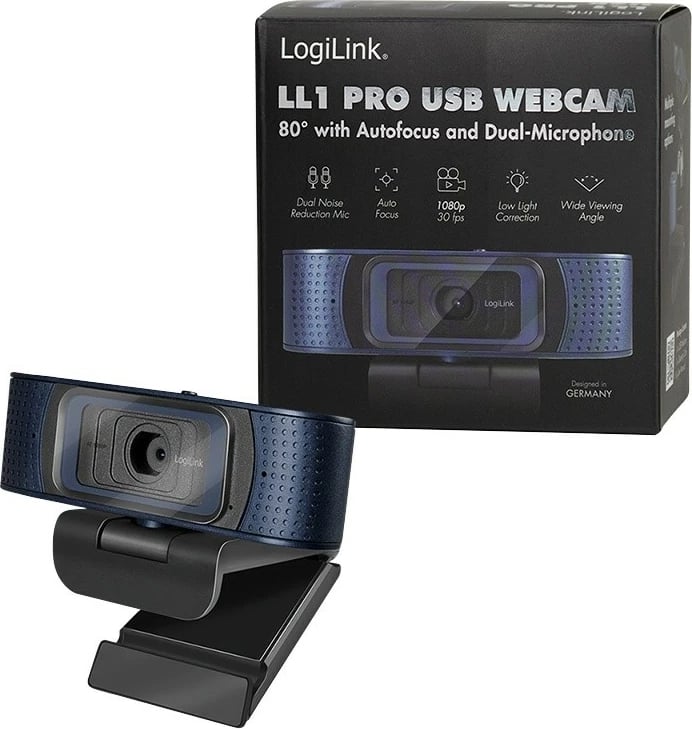Kamerë web LogiLink UA0379, Full HD 1080p, mikrofon i integrum, e zezë
