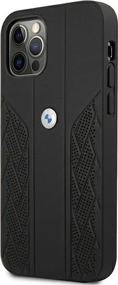 Mbështjellës BMW Curve Perforate për iPhone 12 Pro Max, 6.7", i zi