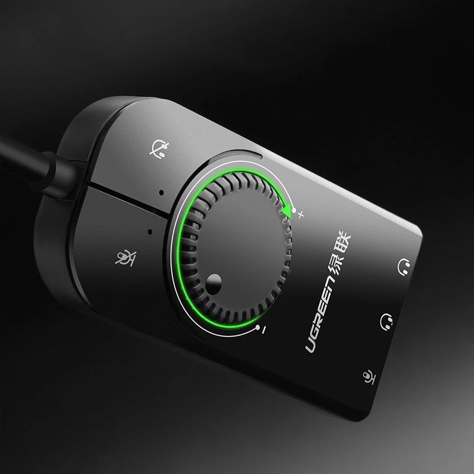 Adapter zanor i jashtëm Ugreen 40964, USB-A, 3.5 mm mini jack, 15 cm, Zi