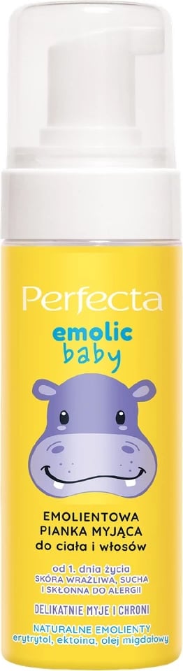 Shkumë larëse për trup dhe flokë për fëmijë Perfecta Emolic Baby, 160ml