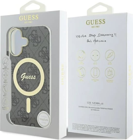 Mbështjellës Guess IML 4G MagSafe për iPhone 16, Zi Mbështjellës Guess IML 4G MagSafe për iPhone 16, Zi