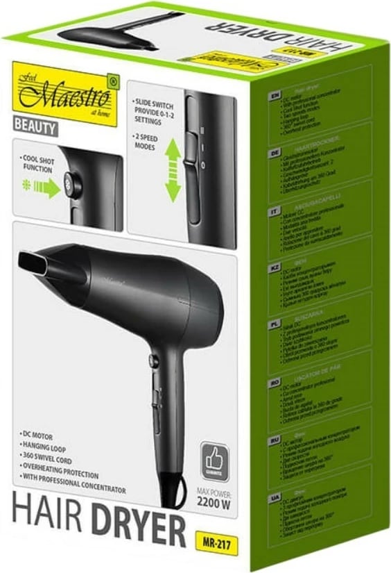 Tharëse flokësh Feel-Maestro MR-217, 2200W, e zezë