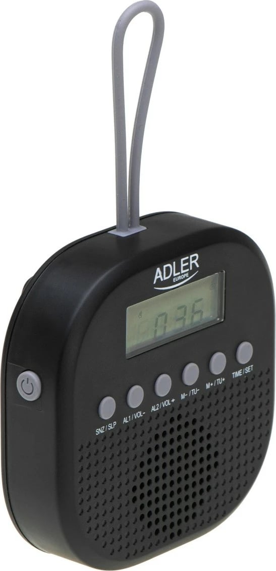 Radio FM Adler AD1912, rezistente ndaj ujit, e zezë