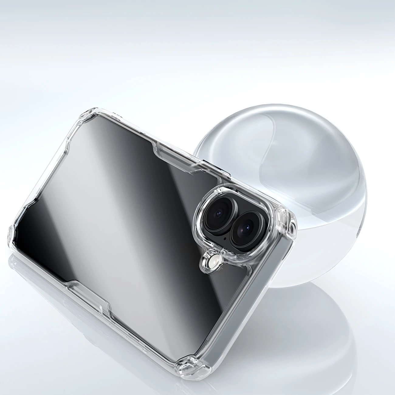 Mbështjellës Nillkin Nature Pro për iPhone 16, transparent dhe bardhë