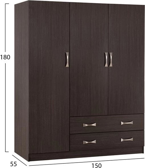 Dollap 3Dyer 150x55x180cm me 2 sirtarë FH384.01 Zebrano