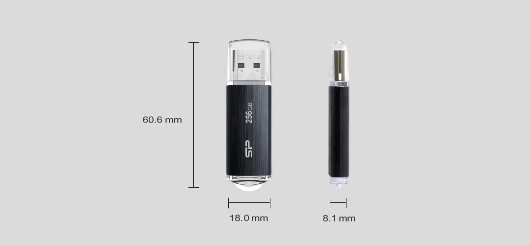 USB Flash Drive Silicon Power Blaze B02, USB-A, 256GB, e zezë