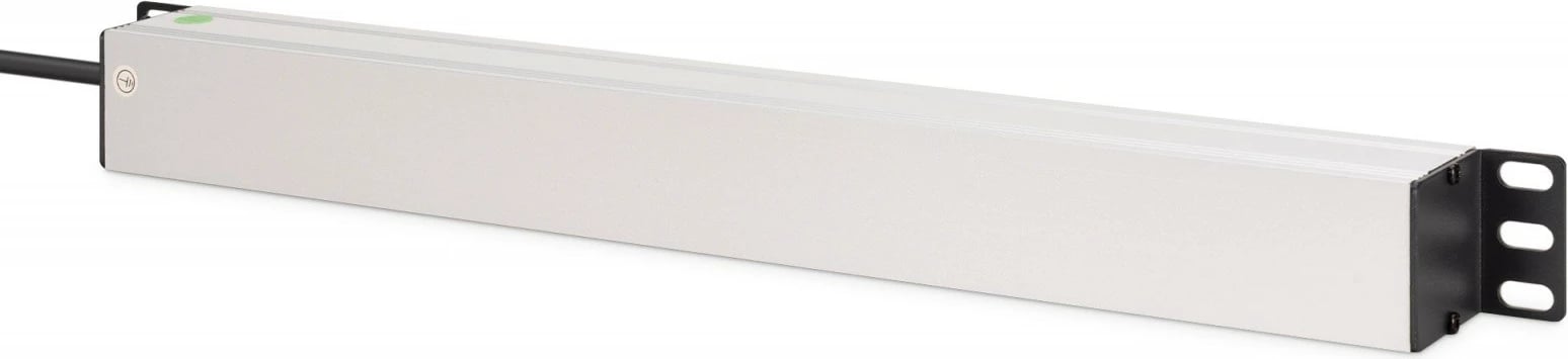 PDU listë rryme rack 19" Digitus DN-95440, 1U, 9 priza Schuko 45°, IEC C20, kabllo 2 m, 16A, alumini, e zezë/argjend PDU listë rryme rack 19" Digitus DN-95440, 1U, 9 priza Schuko 45°, IEC C20, kabllo 2 m, 16A, alumini, e zezë/argjend