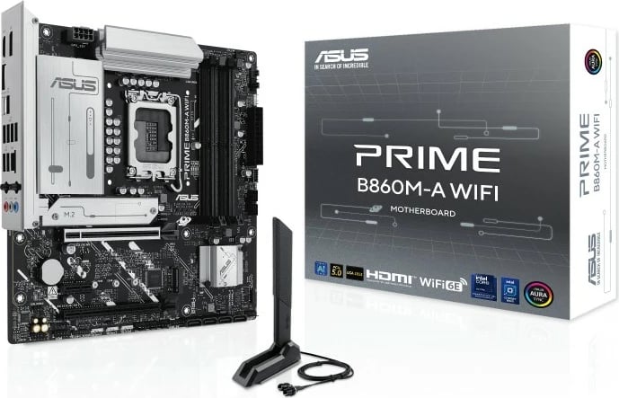 Pllakë amë Asus PRIME B860M-A WIFI, LGA1851, DDR5, mATX, e zezë
