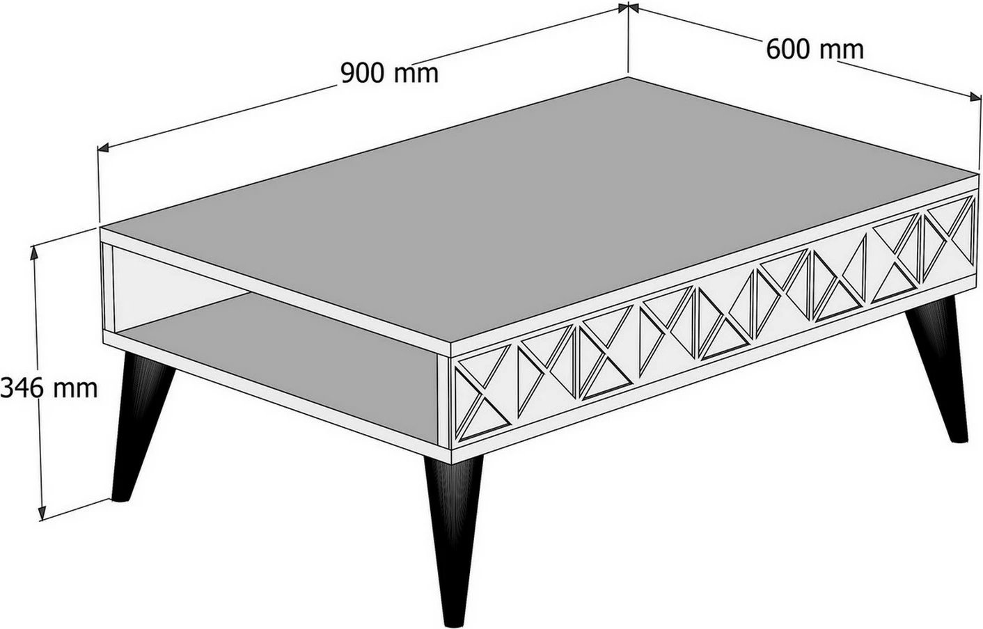 Tavolinë kafeje Hanah Home, Line, ngjyrë krem