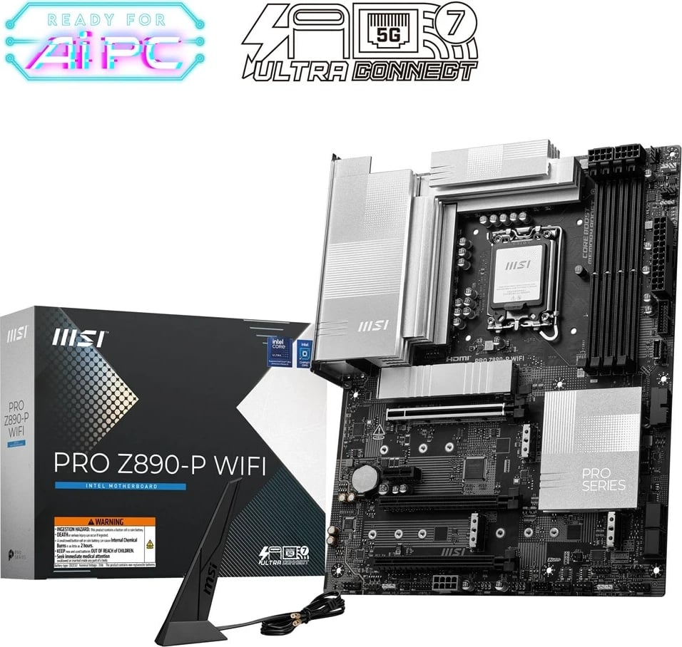 Pllakë amë MSI PRO Z890-P WIFI, Intel Z890, ATX, E zezë