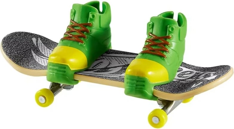 Fingerboard Hot Wheels Skate Trickster me këpucë gishti, shumëngjyrëshe