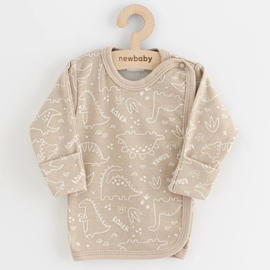 bluza bebe, New Baby, Classic II Uni, madhësia 68 (4-6m), bezhë, set 3 copë