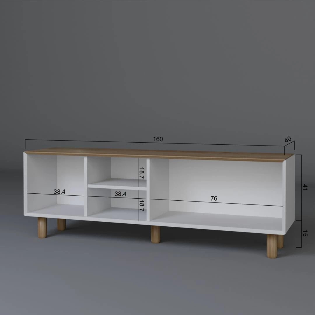 Komodë TV Skye Decor, stil bohemian, ngjyrë lisi Garden, 1600-143