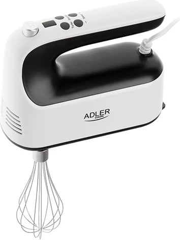 Mikser dore, Adler, AD 4229, 9 shpejtësi Turbo me LCD 600W, me kuti aksesorësh, bardh e zi