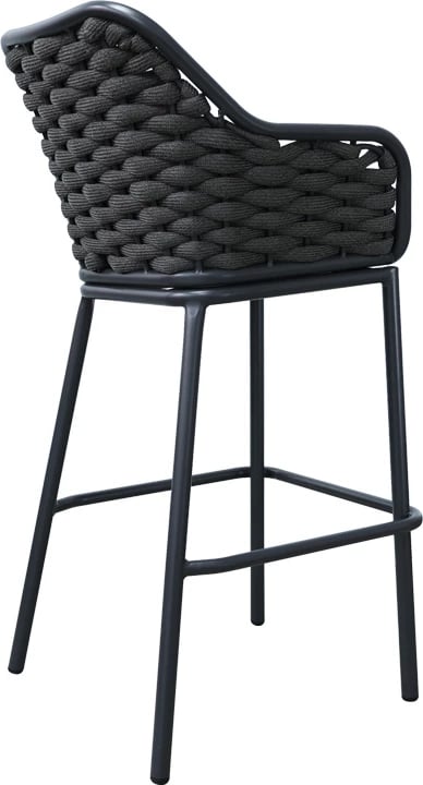 Karrige për bar Zuki alumini, e grisë, me jastëk, 55x54x109cm