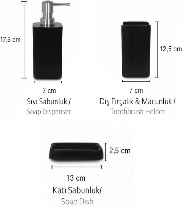 Set banjoje 3 pjesësh Mijölnir, PZR-044, ngjyrë e zezë