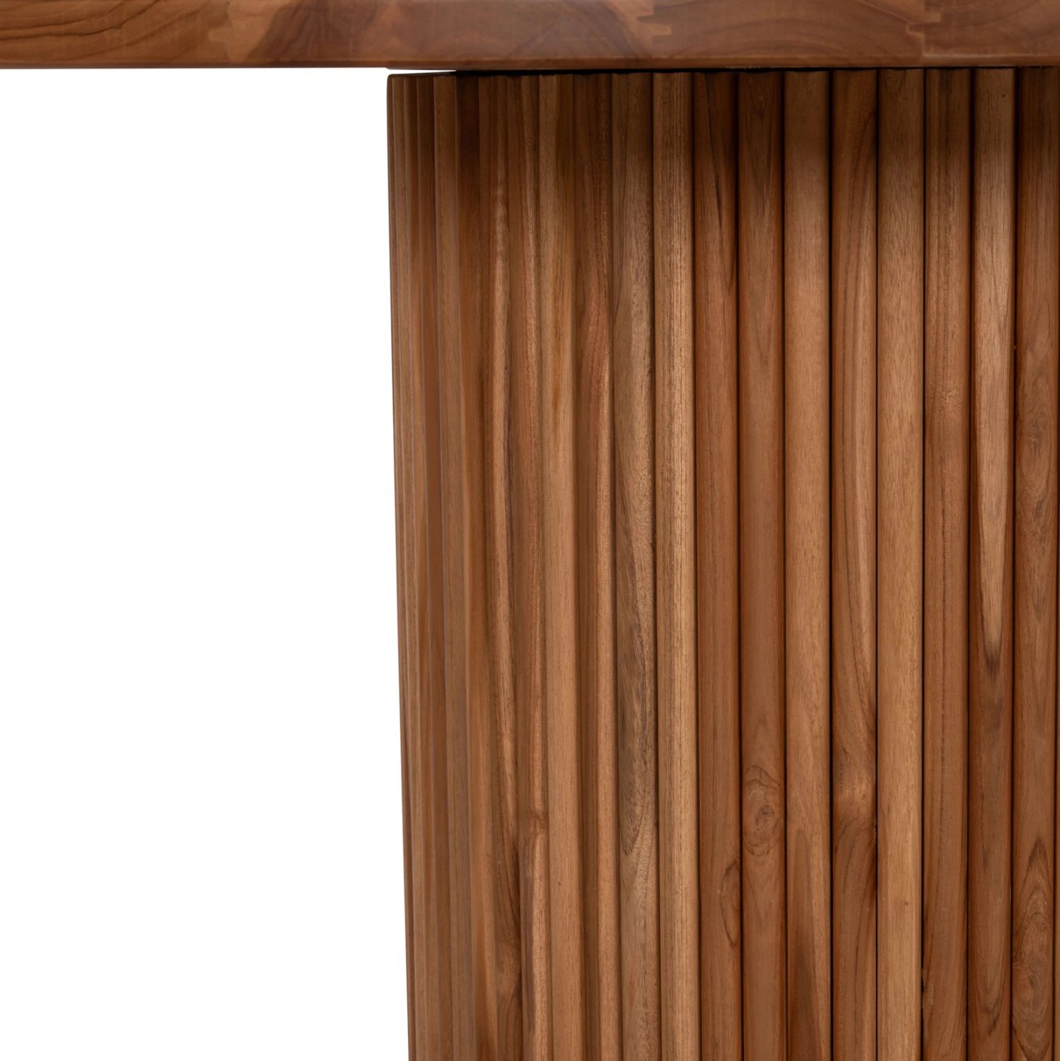 Tavolinë e rrumbullakët për ngrënie, dru tik, 130x79.5cm, trashësi 3cm