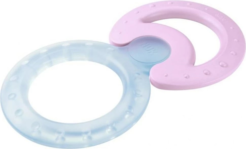 Set unaza dhëmbëzimi NUK Cool + Classic, 3-12 muaj, pa BPA, 2 copë, rozë