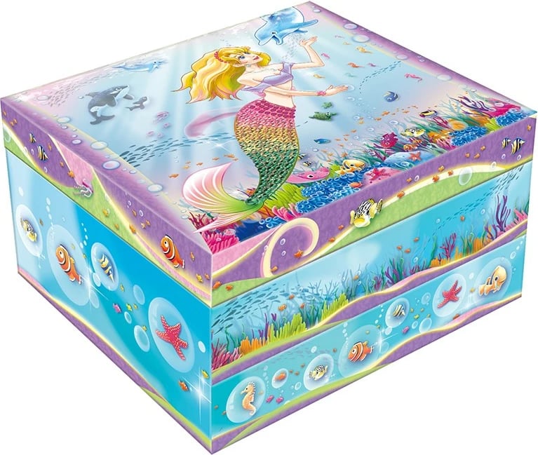 Set vulash Pulio Mermaid, me kuti dekorative, për vajza